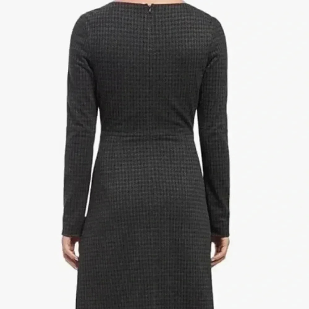 Theory Houndstooth Knit Dress Long Sleeve Career Casual Mini Size Unknown - Picture 2 of 12